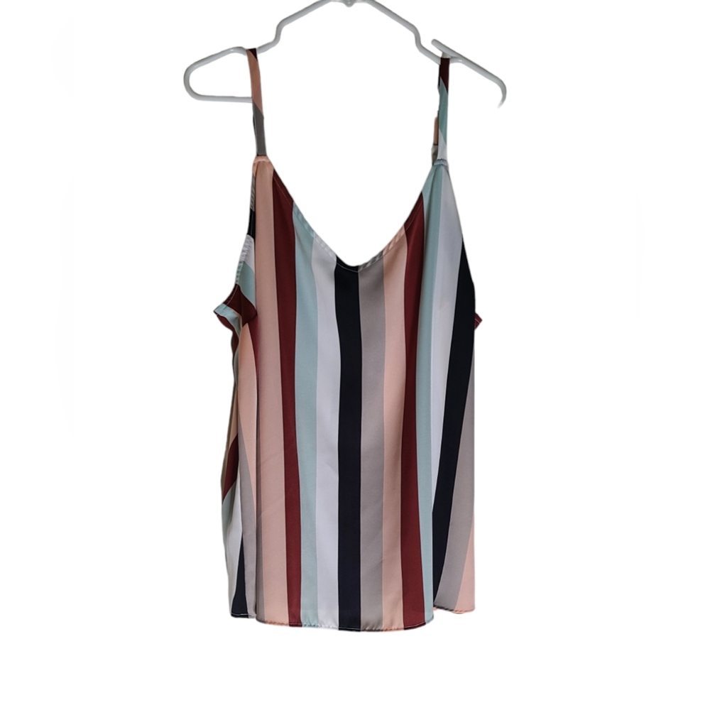 Torrid Sophie Swing Cami Charmeuse Fabric, Multi Strip. 3x